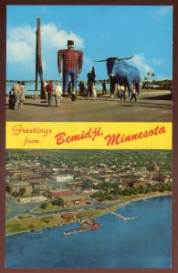 h2537 - BEMIDJI Minnesota Postcard 1960s Harbor Views