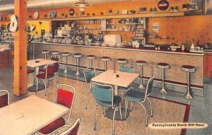 PENNSYLVANIA DUTCH GIFT HAUS CAFE COCA-COLA POSTCARD (c. 1940s)