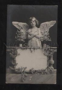 3060829 Winged Girl as ANGEL vintage PHOTO X-MAS RPPC 1907 year
