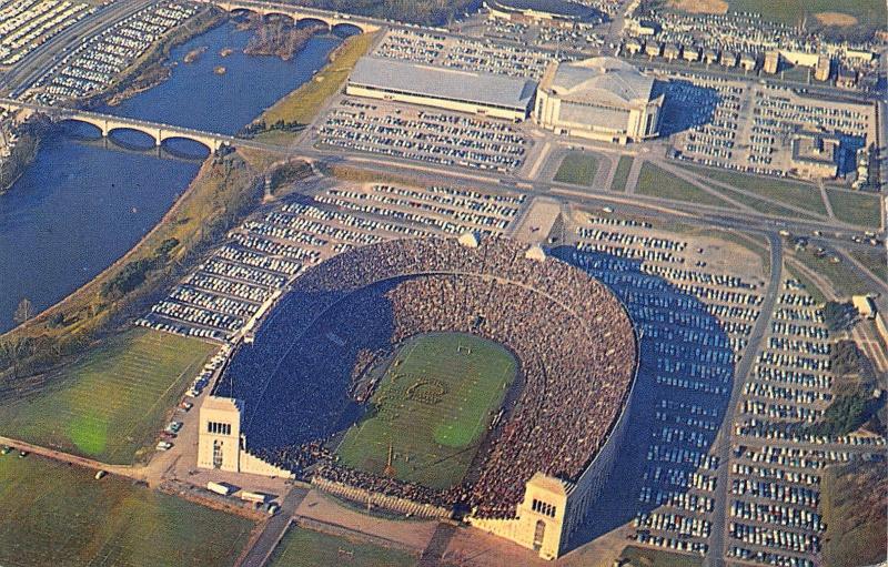 Columbus OSU Band Performs Script Ohio~Horseshoe Stadium~Woody Hayes Dr 1950s 