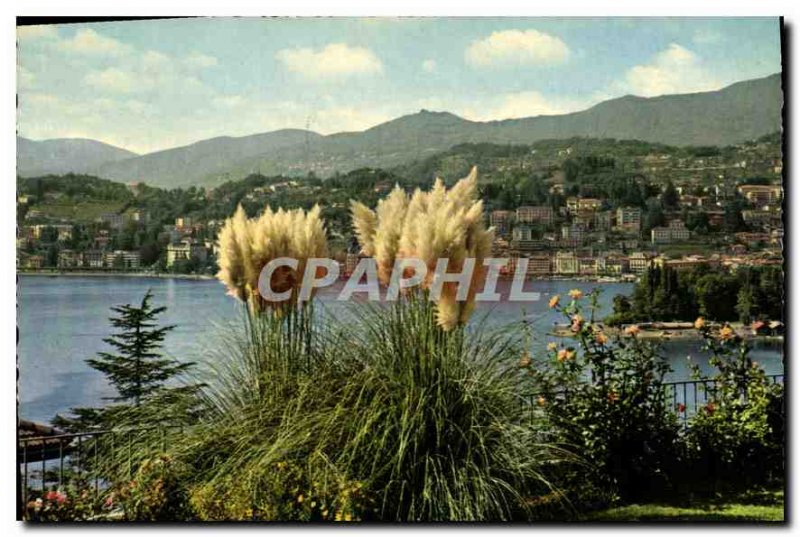 Postcard Modern City and Lake Lugano