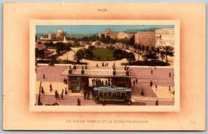 Vtg Nice France Le Jardin Public Et Jetee Promenade Public Garden Pier Postcard