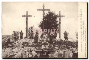 Old Postcard Lourdes Earth Prayer and Miracle On 12th Calvary Station