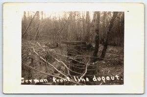 WW1  US Army  34th Infantry Division  German Front Line Dugout Postcard  1918