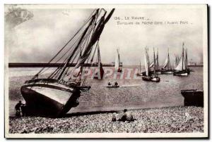 Old Postcard Boat Le Havre Boats fishing in the harbor & # 39avant