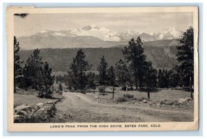 1937 Long's Peak From The High Drive Estes Park Colorado CO Vintage Postcard