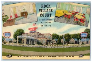 Rock Village Court Motel Roadside Springfield Missouri MO Multiview Postcard