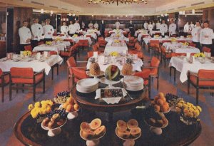 P&O Lines SS Oriana Ship Tourist Restaurant Waiters Interior Postcard