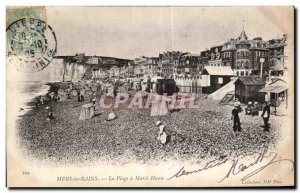 Old Postcard Mers les Bains Beach has Maree Haute
