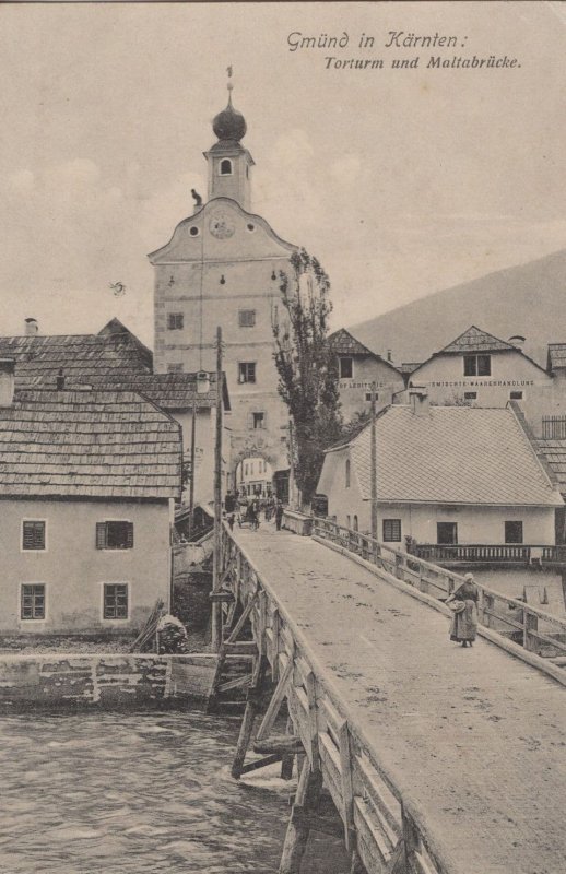 Gmund In Karnten Torturm Und Maltabrucke Austria Old Postcard