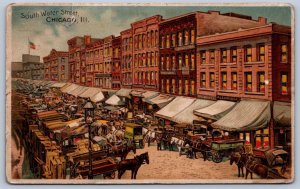 K46/ Chicago Illinois Postcard c1910 HTL Hold-To-Light South Water Street 4