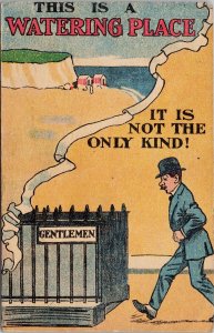 Comic 'This Is Watering Place, Not The Only Kind' Gentlemen Unused Postcard H27