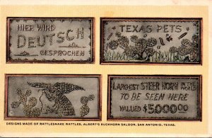 Texas San Antonio Albert's Buckhorn Saloon Designs Made Of Rattlesnake R...