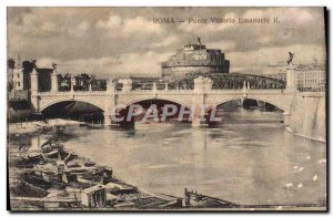 Postcard Old Roma Ponte Vittorio Emanuele II