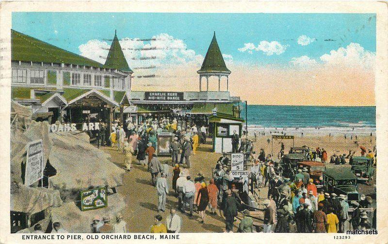 1931 Entrance Pier Old Orchard Beach Maine Teich postcard 11500