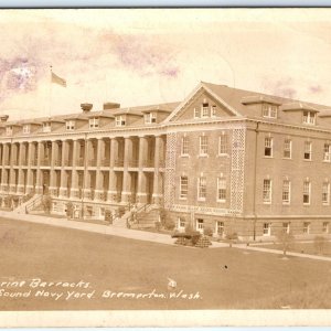 c1930s Bremerton, WA Puget Sound RPPC US Marine Barracks Navy Yard Cannon A106