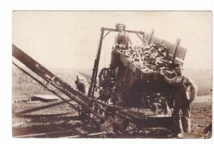 Farm Workers, Corn Harvest, Omaha, Nebraska, 1924 Real Photo RPPC Postcard