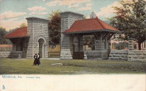 J81/ Mobile Alabama Postcard c1910 Convent Gate Entrance People 333