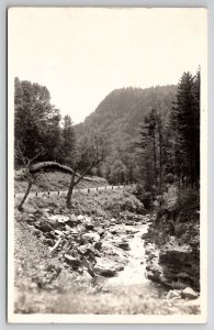 RPPC Auburn ME Scenic View Mountains Stream Along Road Real Photo Postcard Q23