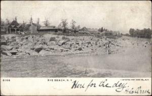 Rye Beach NY Homes on Shore c1910 Postcard