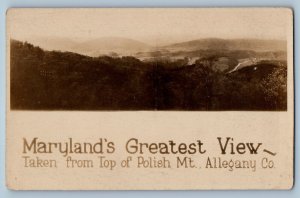 Mt. Allegany Co. MD Postcard Maryland's Greatest View c1910 RPPC Photo