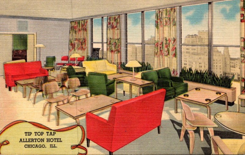 Illinois Chicago Allerton Hotel Tip Top Tap Lounge Curteich