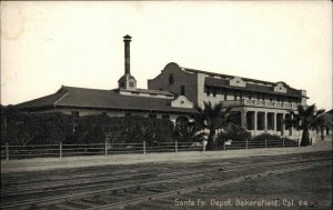 Bakersfield California CA Santa Fe RR Train Station Depot c1910 Postcard