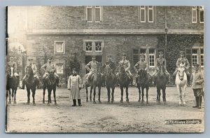 GERMAN HORSEMEN OFFICERS ANTIQUE REAL PHOTO POSTCARD RPPC