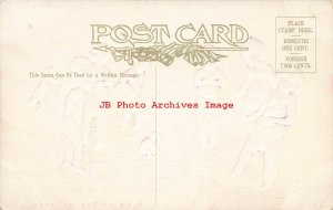 3 Postcards, H.M. Pollock, Native American Indians, Cupid on Warpath, Canoeing