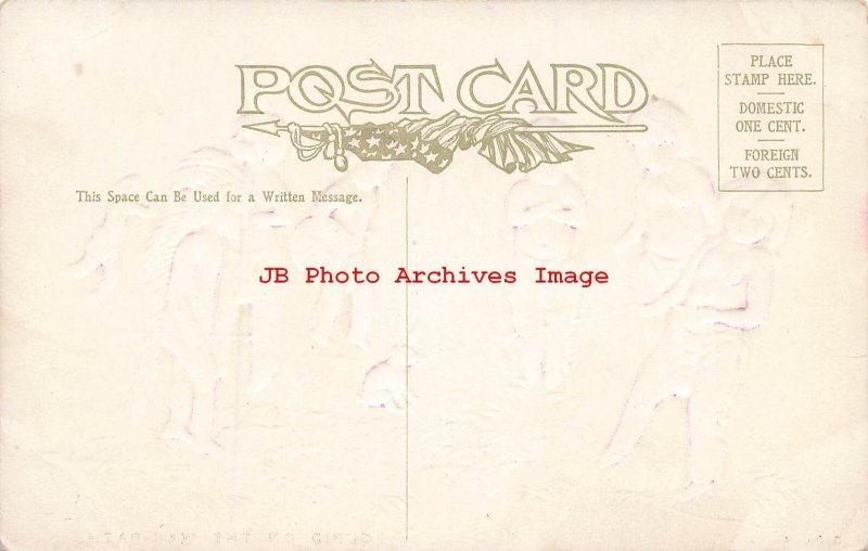 3 Postcards, H.M. Pollock, Native American Indians, Cupid on Warpath, Canoeing