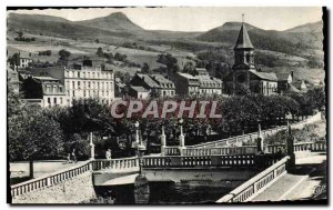 Old Postcard La Bourboule L & # 39Eglise and Dordogne Quays