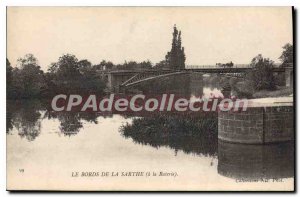 Old Postcard The Banks of the Sarthe Raterie