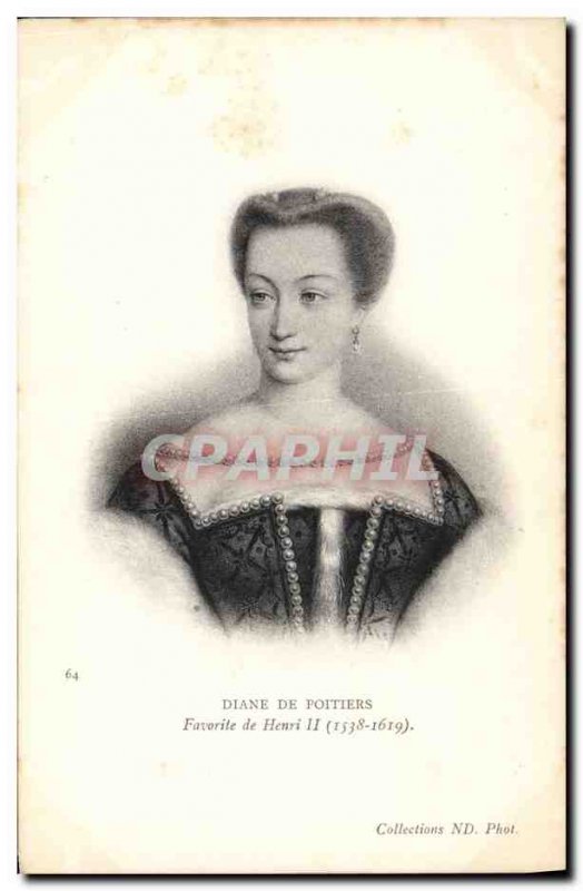 Postcard Old Favorite Diane de Poitiers Henry II