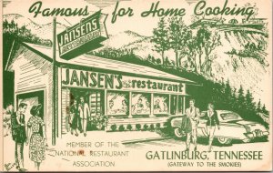 Postcard Jansen's Restaurant in Gatlinburg, Tennessee