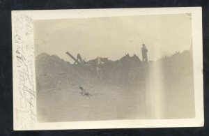 RPPC CEDAR RAPIDS NEBRASKA 1909 TORNADO STORM DAMAGE REAL PHOTO POSTCARD