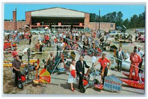 c1950's Raleigh North Carolina Fly In Gyrocopters Pose Group Portrait Postcard