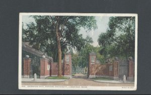 Post Card 1921 Cambridge Mass Johnston Gate At Harvard University