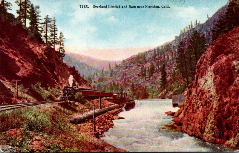 California Overland Limited Train and Dam Near Floriston