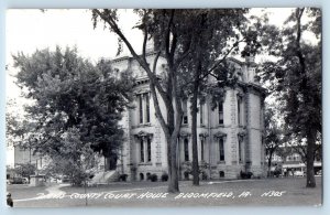 Bloomfield Iowa IA Postcard RPPC Photo Davis County Court House c1940's Vintage