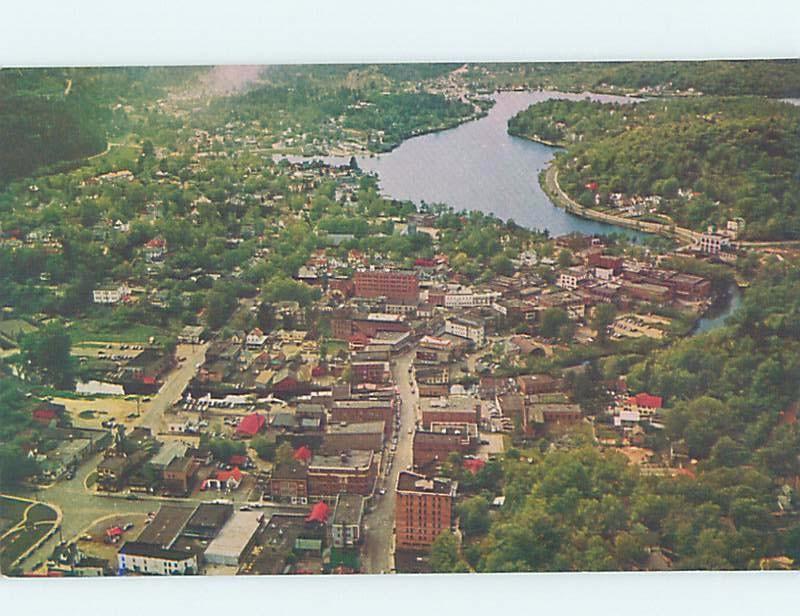 Pre-1980 AERIAL VIEW OF TOWN Saranac Lake NY ho5366@