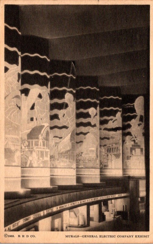 1933 Chicago World's Fair Murals General Electric Exhibit 1933