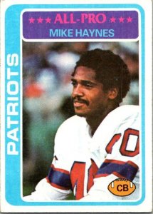 1978 Topps Football Card Mike Haynes New England Patriots sk7369