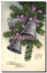 Old Postcard Fancy Happy Christmas (bells bells)