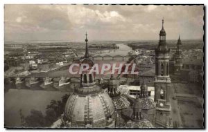 Old Postcard Zaragoza Basilica Of Pilar Vista Del Rio Ebro Noramica