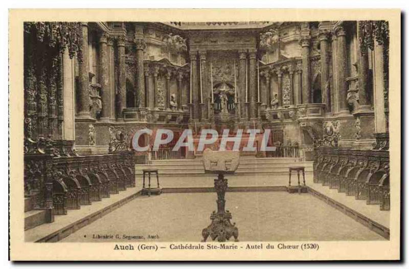 Old Postcard Auch Gers Cathedrale St. Mary Choir Altar