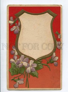 3044116 VIOLETS with frame ART NOUVEAU vintage Embossed RARE PC