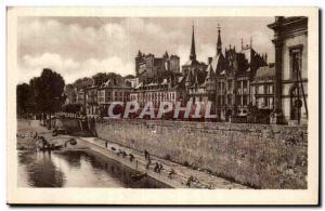 Saumur- Quays to Chateaubriand Old Postcard