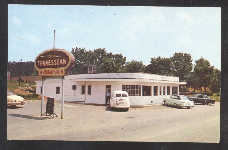 ROGERSVILLE TENNESSEE TENNESSEEAN RESTAURANT OLD CARS ADVERTISING POSTCARD