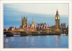 Postcard Modern England London Westminster Bridge Parliament and Big Ben