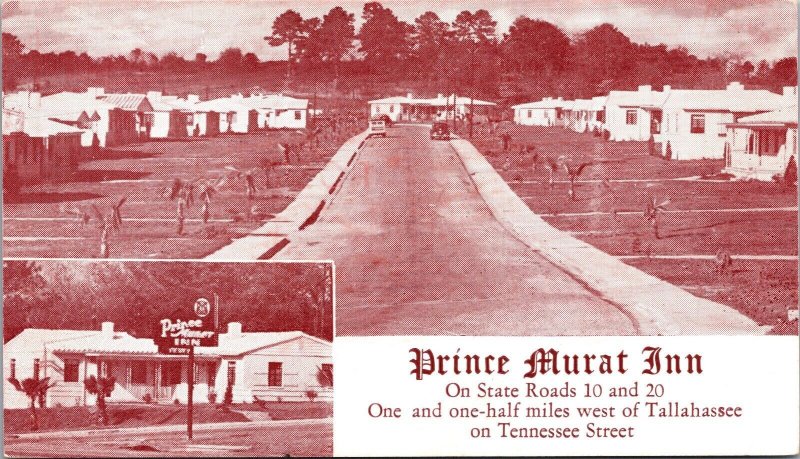 Postcard Prince Murat Inn State Roads 10 and 20 in Tallahassee, Florida